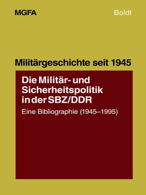 cover image of Die Militär- und Sicherheitspolitik in der SBZ/DDR